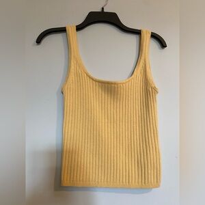 Aritzia Wilfred Yellow Rib Knit Tank Size Small